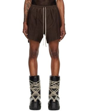 Rick Owens Rick S Boxers Leather Shorts - Brown