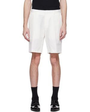 Brioni オフホワイト コットン ギャバジン ショートパンツ - ブラック
