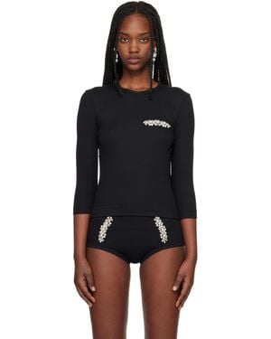 Simone Rocha Embellished Underpinning T-Shirt - Black