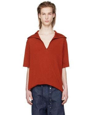 T/SEHNE Ssense Exclusive Open-Seam Polo - Red