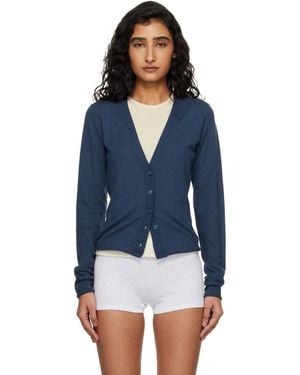 Skims Featherweight Cashmere Cardigan - Blue