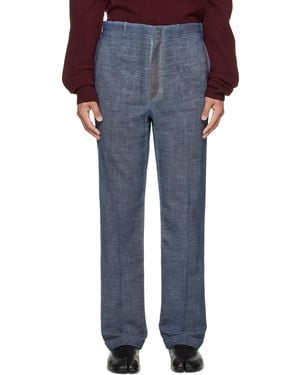 Maison Margiela Double-dyed Wool Trousers - Blue