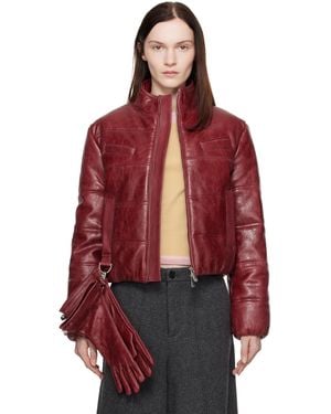 Saks Potts Franklin Leather Jacket - Red