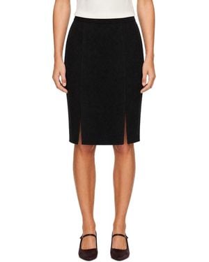 Loulou de Saison Judy Wool Cashmere Drap Miniskirt - Black