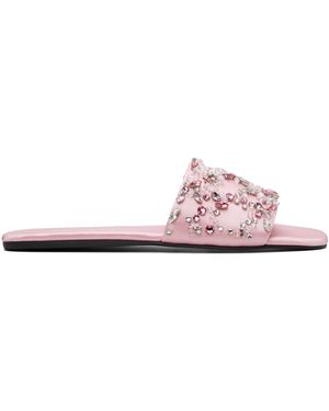 Miu Miu Slider Crystal Sandals - Pink