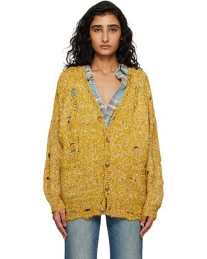 R13 Distressed Oversized Cardigan - Orange