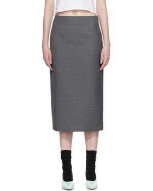 ShuShu/Tong Straight Fitted Midi Skirt - Grey