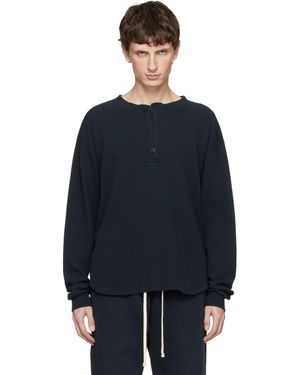 Les Tien Baseball Hem Henley - Blue
