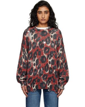R13 Printed Oversized Sweater - Red