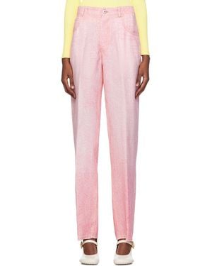 Bottega Veneta Pink & White Printed Pants