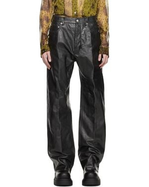 Rick Owens ブラック Hollywood Geth レザーパンツ