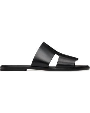 BOSS Leather Slides - Black