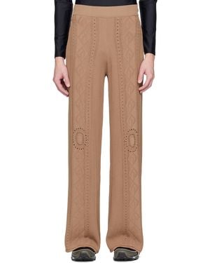 Marine Serre Beige Distressed Lounge Pants - Natural