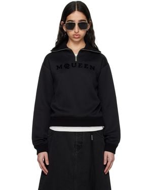 McQueen ブラック Cut & Sew スウェットシャツ