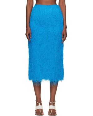 Dries Van Noten Fringed Midi Skirt - Blue