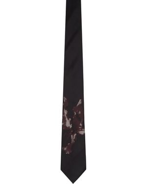 Dries Van Noten Floral Tie - Black