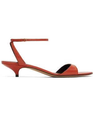 The Row Vika Ankle Strap Kitten Heeled Sandals - Black