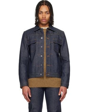 A.P.C. Blouson De Travail Bleu Marine En Denim