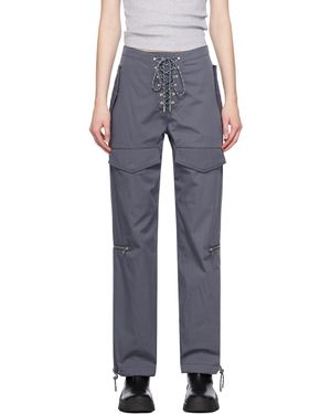 Dion Lee グレー Hiking ポケット トラウザーズ - ブルー