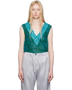 Dries Van Noten ブルー＆グリーン フローラル タンクトップ