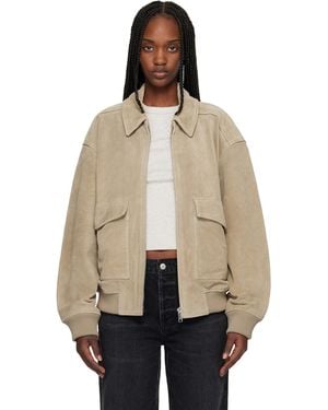 Citizens of Humanity Khaki Vivienne Suede Jacket - Natural