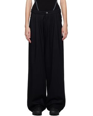 Hyein Seo Wide Wool Trousers - Black