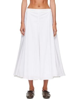 Cordera Cotton Voluminous Midi Skirt - White