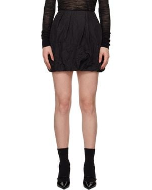 Juun.J Crinkled Drape Miniskirt - Black