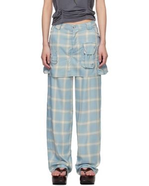 Collina Strada Flannel Cargo Skirtpant - Blue