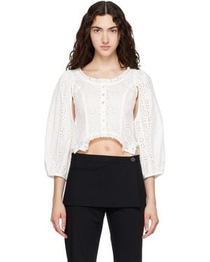 Sandy Liang Palisade Blouse - White
