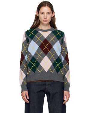 &Daughter Ava Argyle Crewneck Jumper - Black