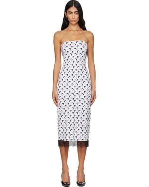 Marine Serre Recycled Moon Jersey Bustier Midi Dress - Black