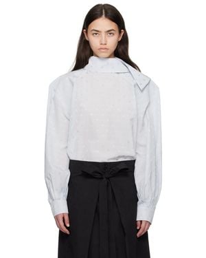 Marni ブルー Jacquard Motif ビスコース バルーン ブラウス - ブラック