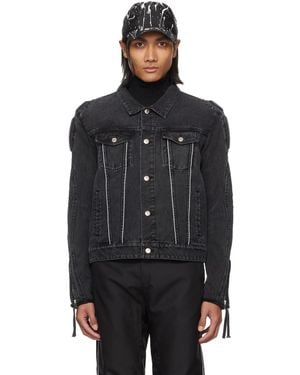 KANGHYUK Lock Stitched Denim Jacket - Black