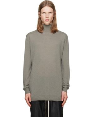 Rick Owens Taupe Tower Oversized Turtleneck - Grey