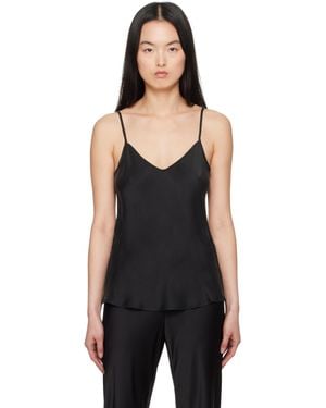 SILK LAUNDRY ブラック バイアスカット キャミソール