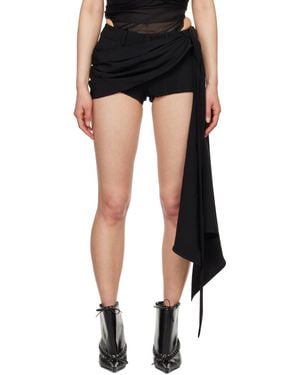 Mugler Draped Shorts - Black