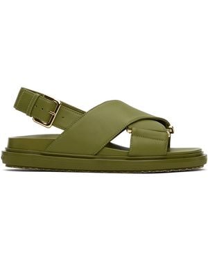Marni Green Fussbett Crisscross Sandals