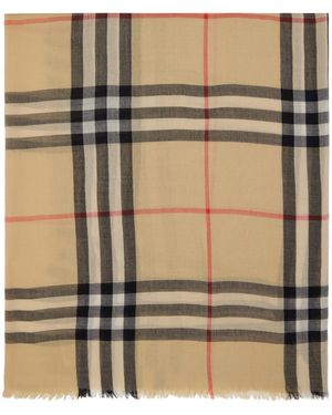 Burberry Check Wool Scarf - Green