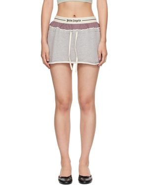 Palm Angels Classic Logo Double-Layered Miniskirt - White