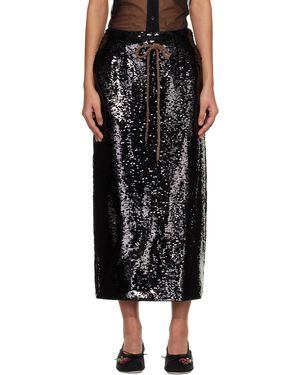 Simone Rocha Column Pencil Midi Skirt - Black