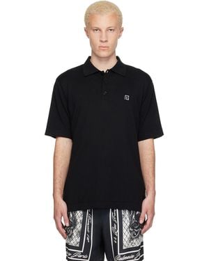 Balmain Embroidered Cotton Polo - Black
