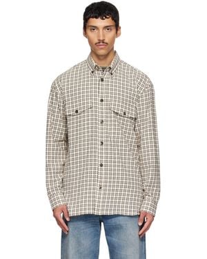 Dries Van Noten Off- Loose Flannel Shirt - Grey