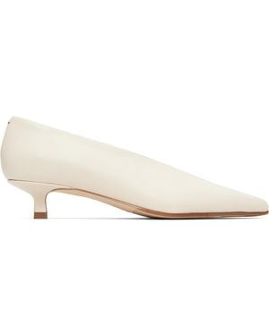 Aeyde Off- Clara Pointed-Toe Heels - White