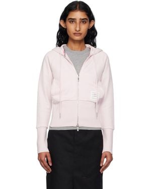 Thom Browne Solid Loopback 4-Bar Zip Hoodie - Black