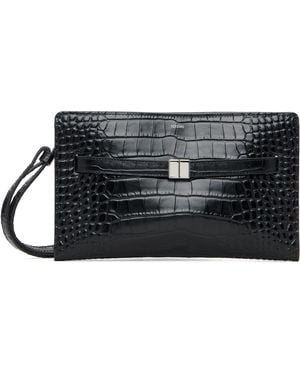 TOTEME Belted Croco-Embossed Crossbody Bag - Black