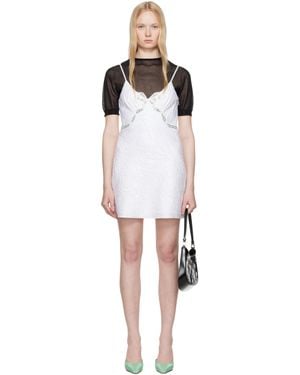 【関税込み】Shushu/Tong グレー 3D Bow ミニワンピース Shushu/Tong Gray 3D Bow Hanging Neck Minidress - Dresses