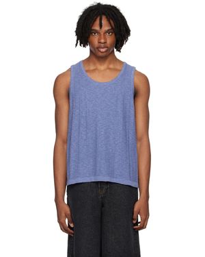 Commas Tuck Stitch Tank Top - Blue