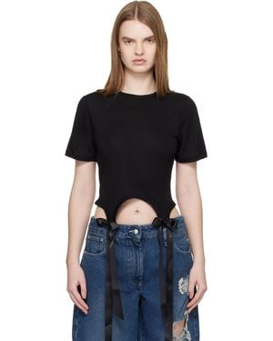Simone Rocha Bow Tail Easy T-Shirt - Black