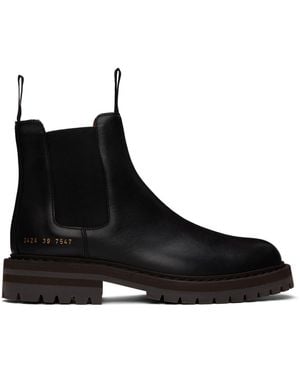 Common Projects Bottes chelsea noires en cuir